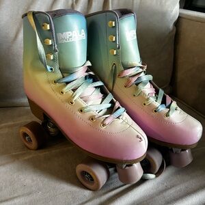 Impala unicorn rainbow roller skates